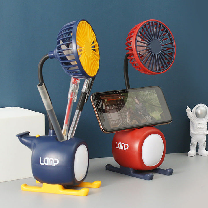 Women's multifunctional USB desk lamp with fan Kalsten