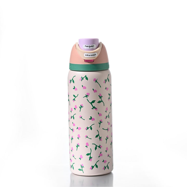 Insulated Stainless Steel Vacuum Water Bottle With One-Touch Flip Lid And Leakproof Safety Lock