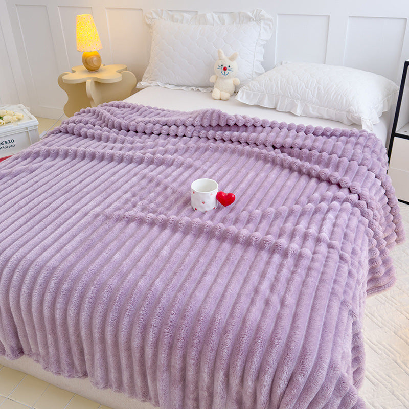 Women High-pile Cozy Blanket with Wave Pattern Kalsten