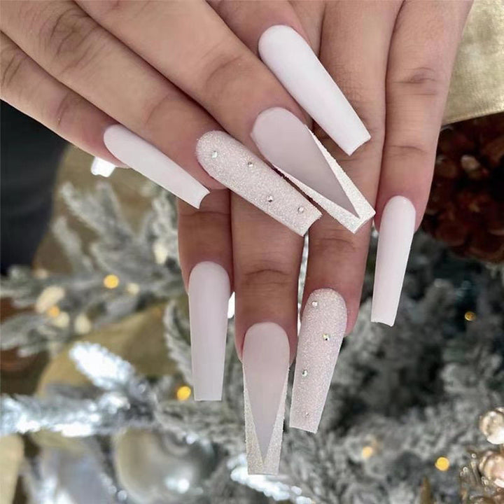 Premium Rhinestone-Embellished Stiletto Press-On Nails Kalsten
