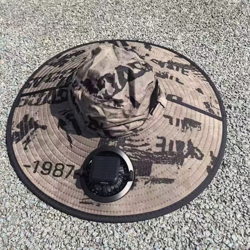 Ventilated outdoor fishing hat with two rechargeable fans, waterproof material and adjustable chin strap Kalsten