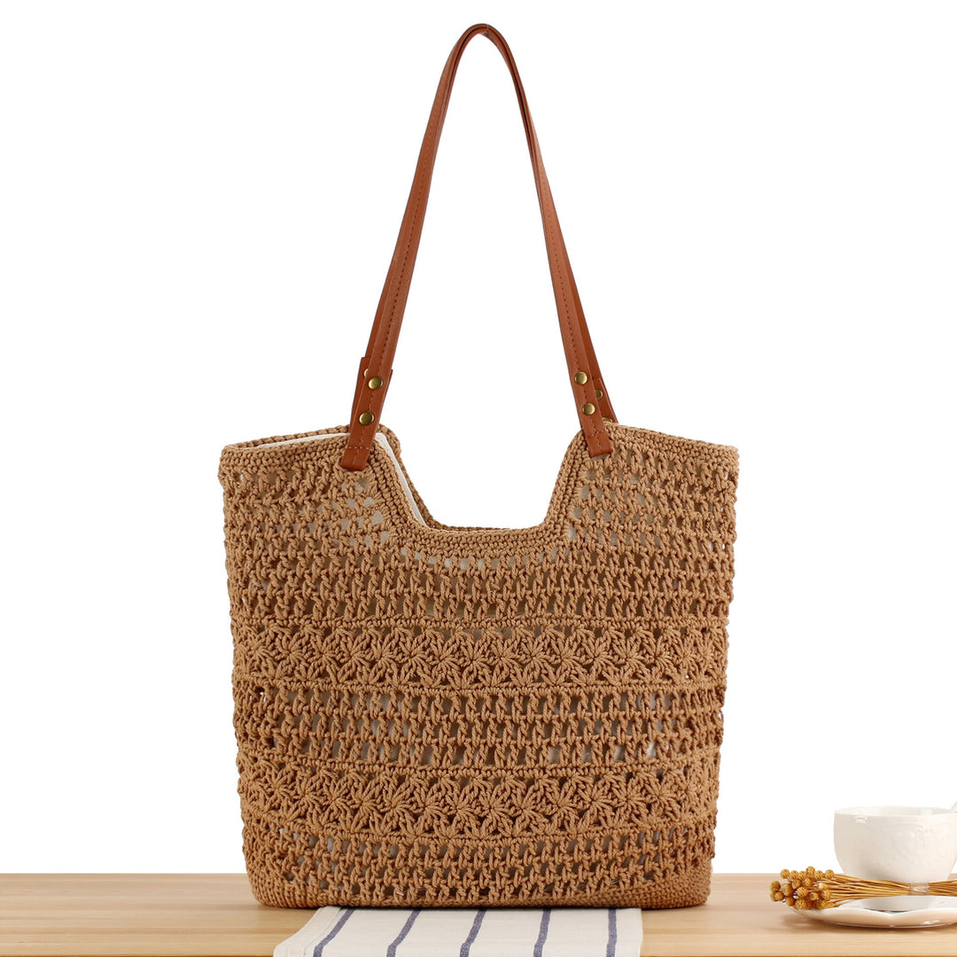 Handbag Made of Braided Macrame with Sturdy Leather Straps Kalsten