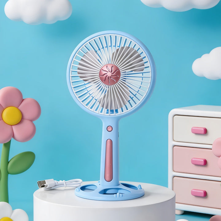 Women's Portable Mini Fan with USB Charging Function and Ergonomic Handle Kalsten