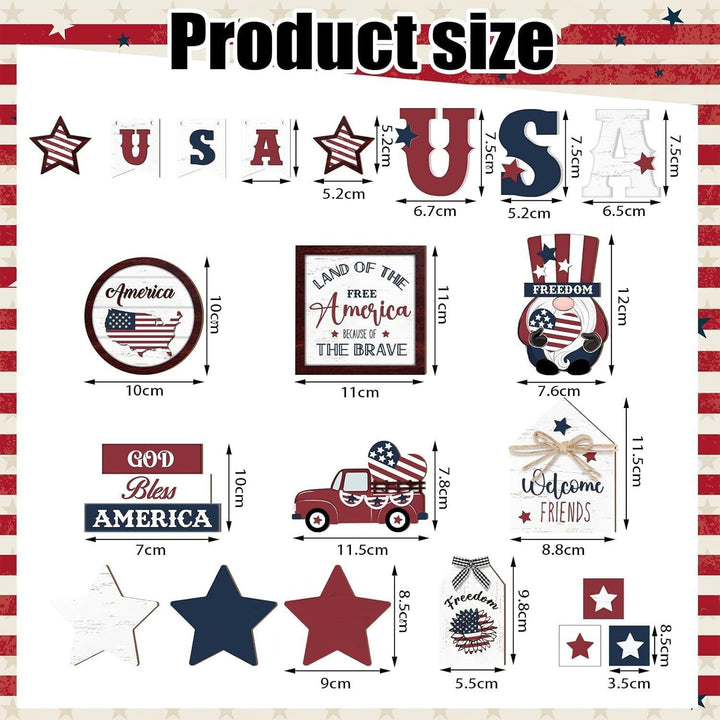 Unisex nan patriotic wood decor set for wall and door with versatile USA motifs Kalsten