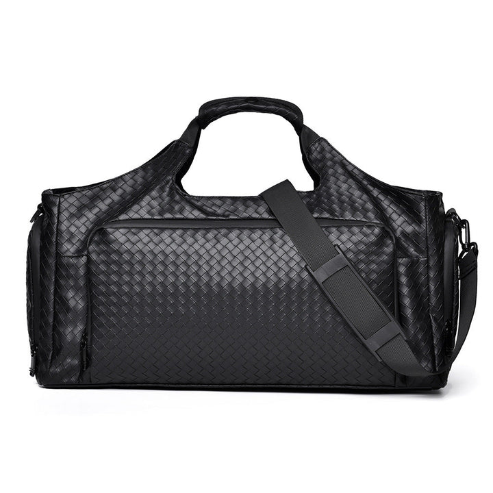 Woven Leather Travel Duffel Bag Kalsten