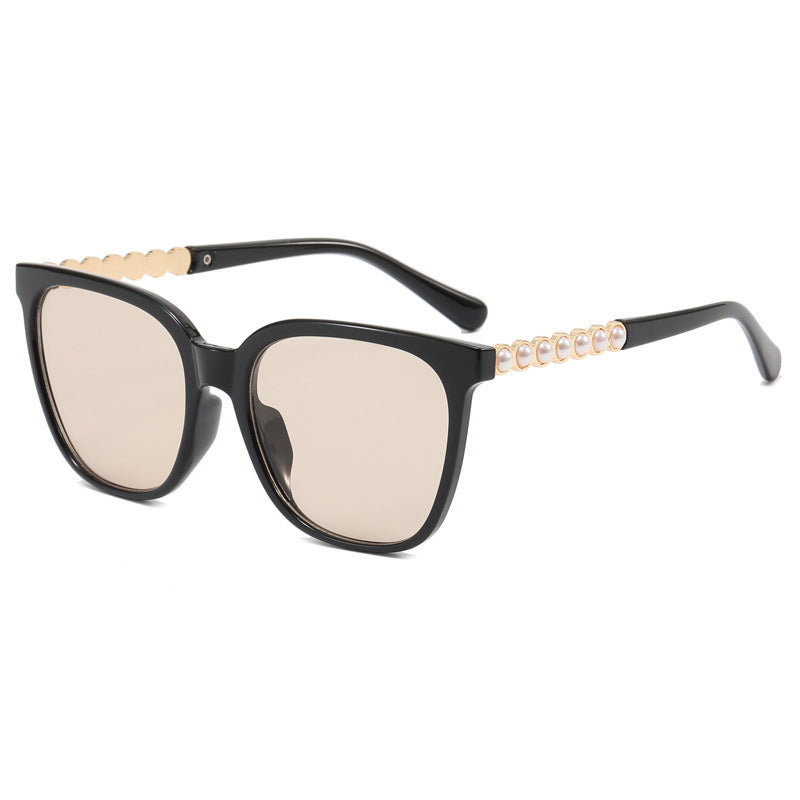 Women's oversized sunglasses with elegant pearl jewelry decoration Kalsten