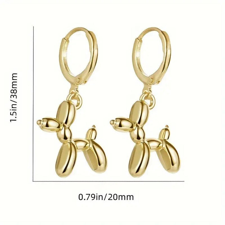 Playful Dog Pet Earrings Made of High-Quality Metal Kalsten