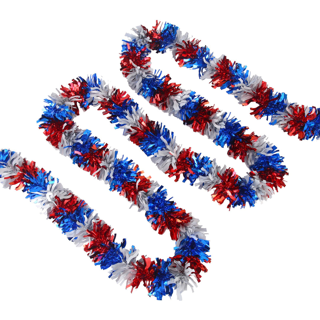 Unisex decorative party garland with dense fringed ribbon and metallic effect Kalsten