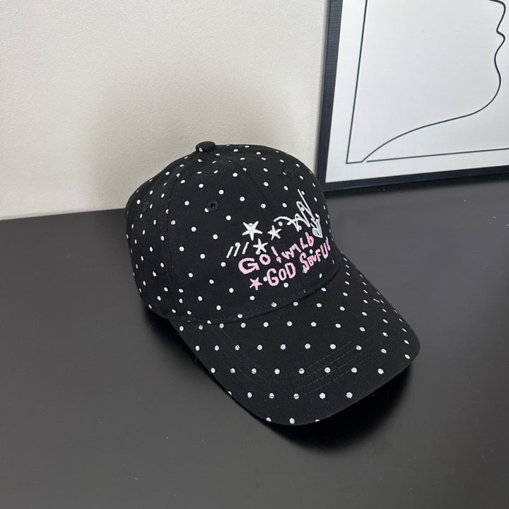 Women's Trendy Polka Dot Embroidered Baseball Cap Kalsten