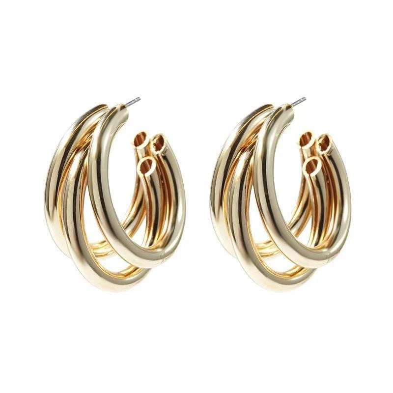 Fashionable Hoop Earrings Made of High-Quality, Polished Metal Kalsten