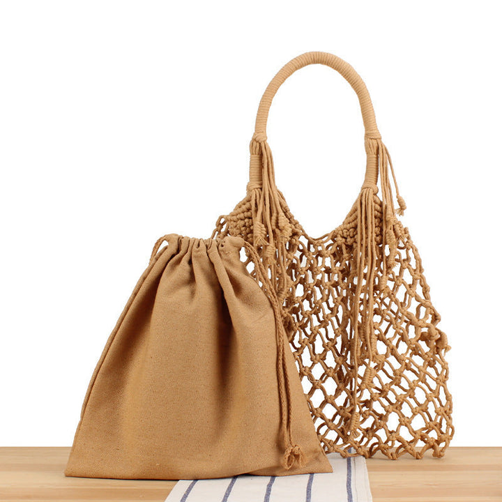 Macrame Tote Bag with Inner Pocket Kalsten