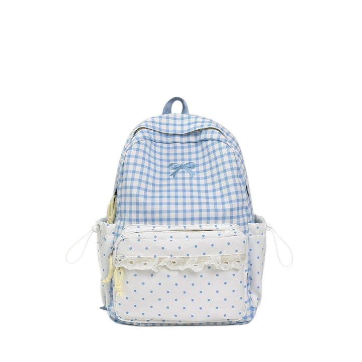 Playful Gingham and Polka Dot Backpack Kalsten
