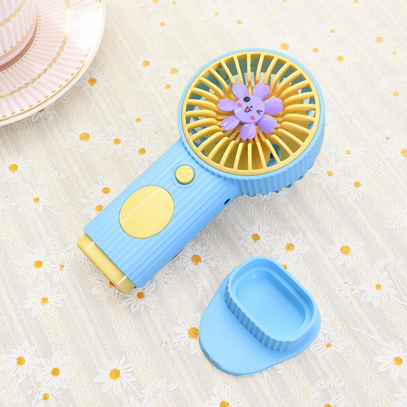 Ladies Compact Hand Fan with Flower Motif Kalsten