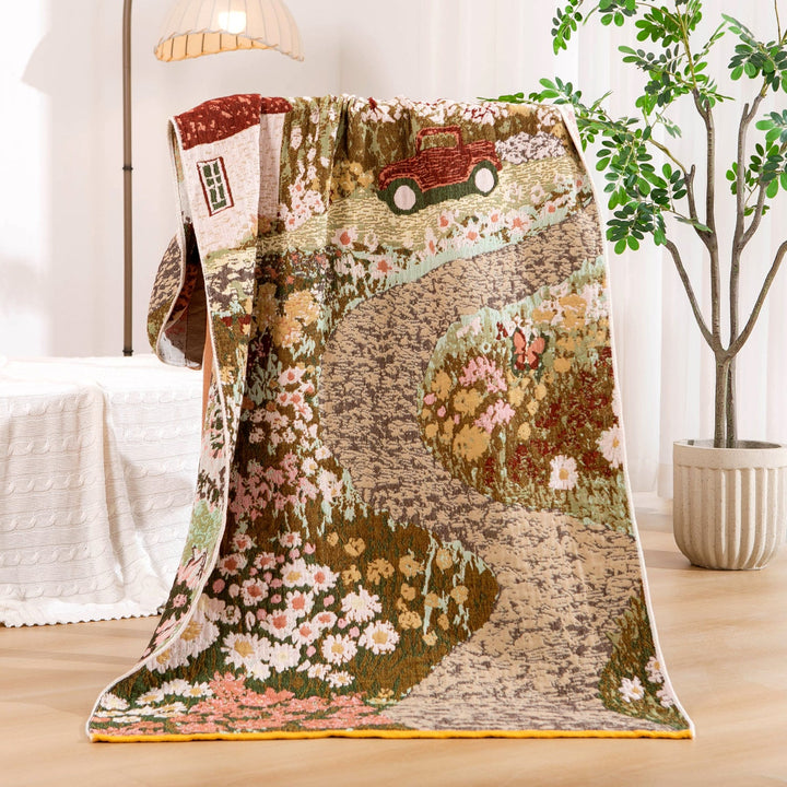 Women's throw blanket with enchanting landscape motif Kalsten