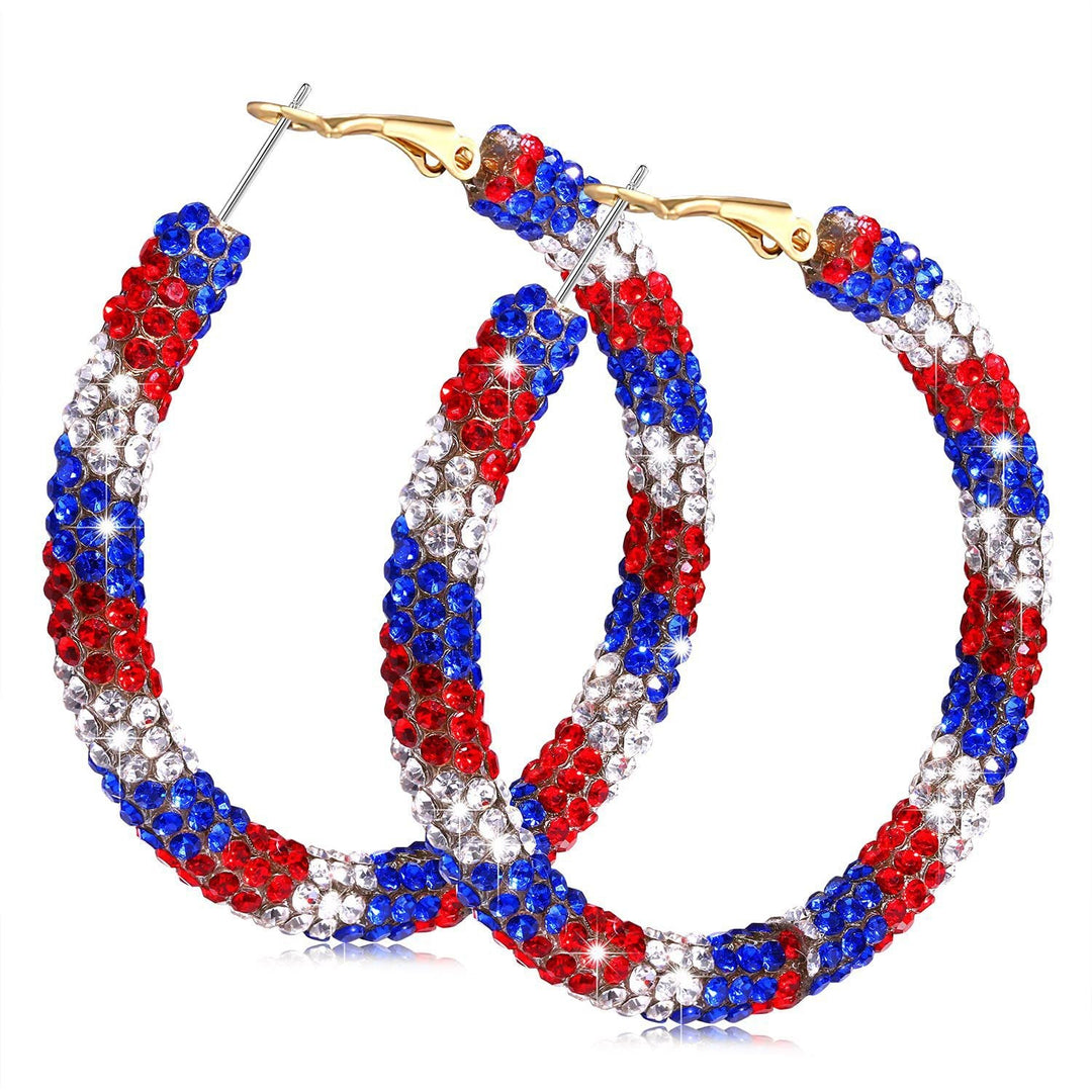 Women's nan Statement Hoops with Pavé Crystals and Lightweight Hollow Body Design Kalsten