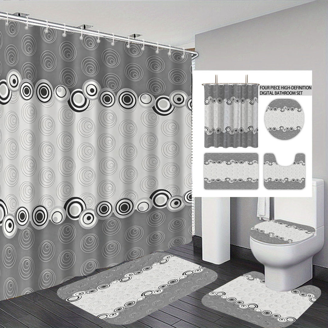 Abstract Design Four-Piece Digital Bathroom Set Kalsten