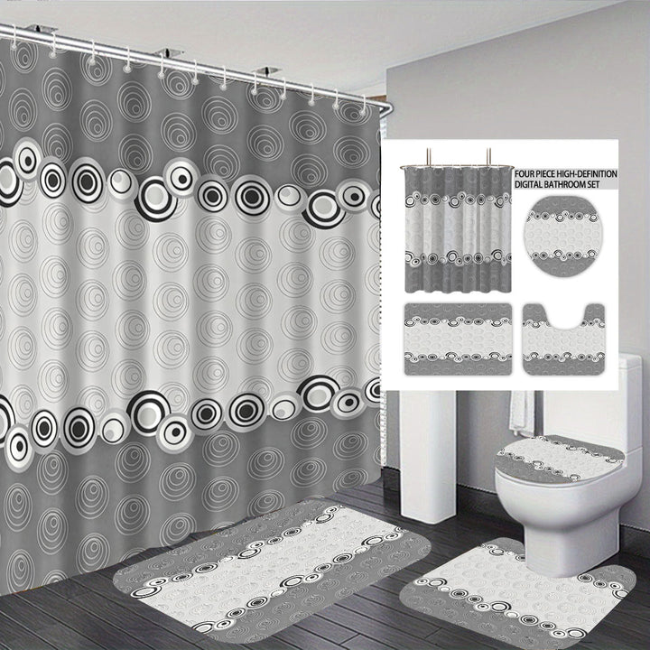 Abstract Design Four-Piece Digital Bathroom Set Kalsten