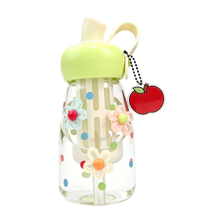 Women's water bottle with integrated fruit filter and practical carrying handle Kalsten