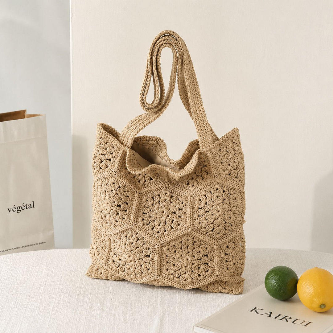 Handwoven shopping bag with unique hexagon pattern Kalsten