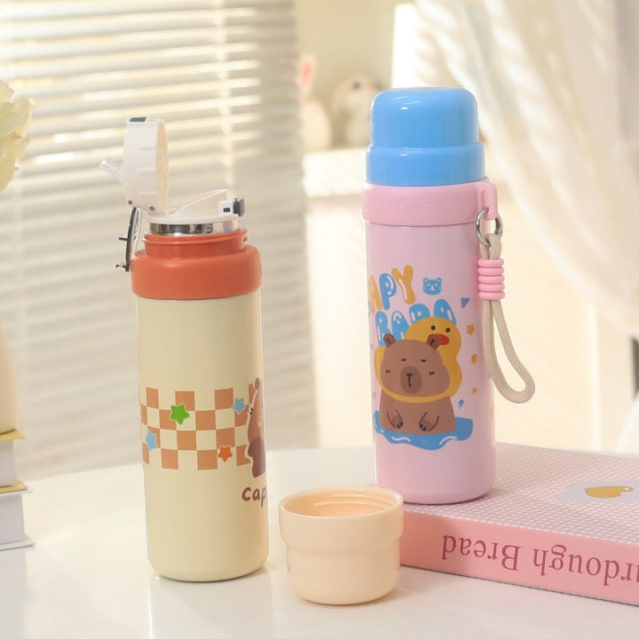 Ladies thermos bottle with animal motif and carrying strap Kalsten