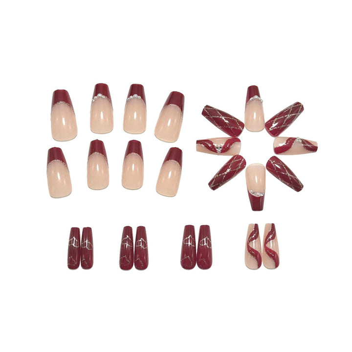 Artificial nails with elegant pearl and glitter decorations Kalsten