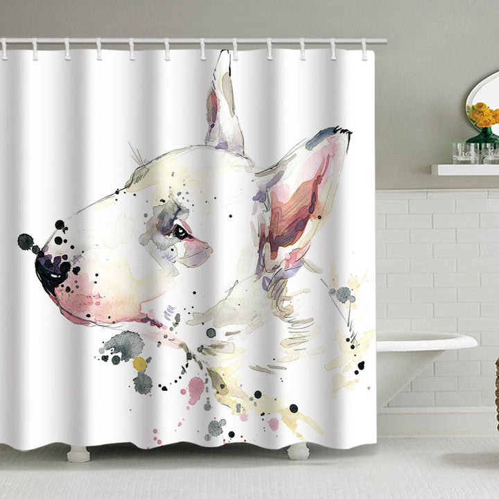 Artistic Dog Illustration Shower Curtain Kalsten