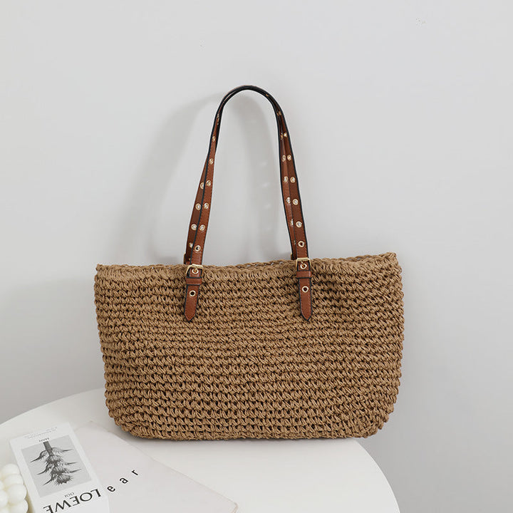 Elegant basket bag with sturdy leather handles Kalsten