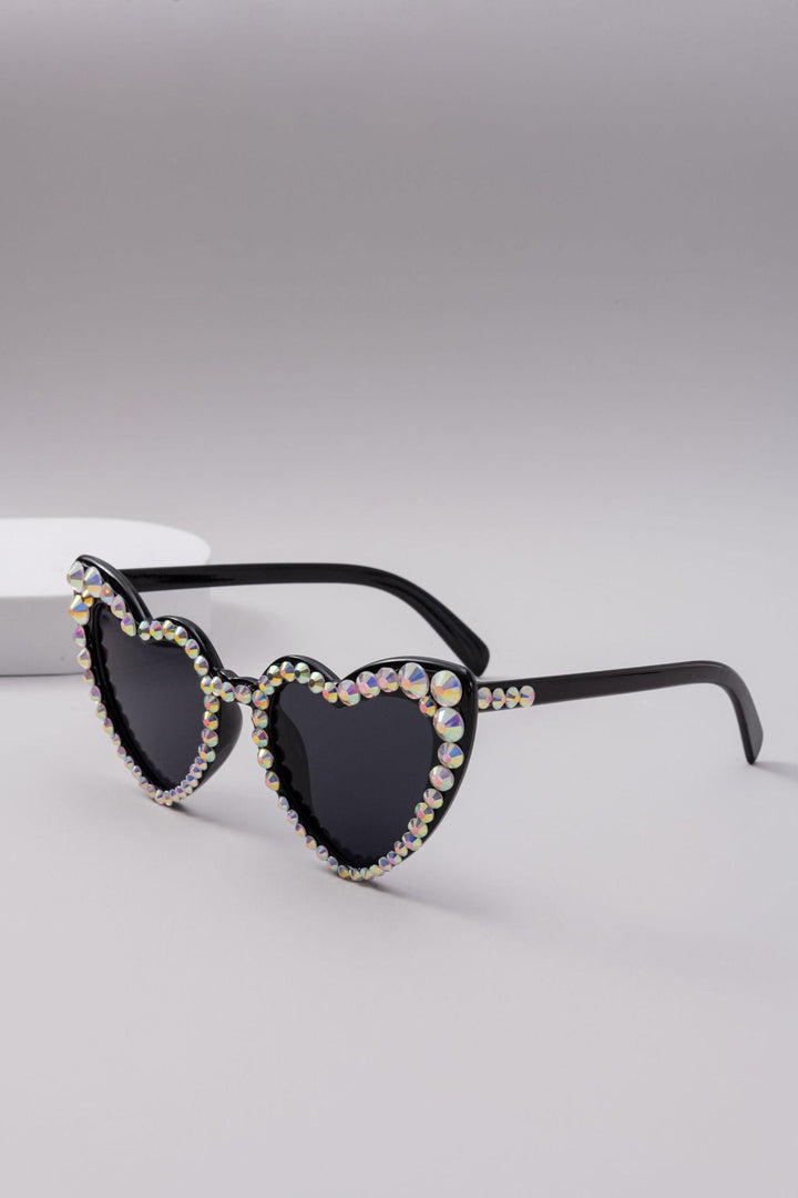 Women's Heart-Shaped Sparkle Sunglasses Kalsten
