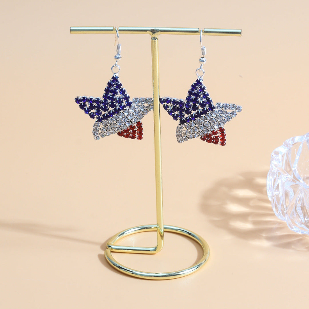 Ladies' sparkling star earrings with crystal accents and hook closure Kalsten