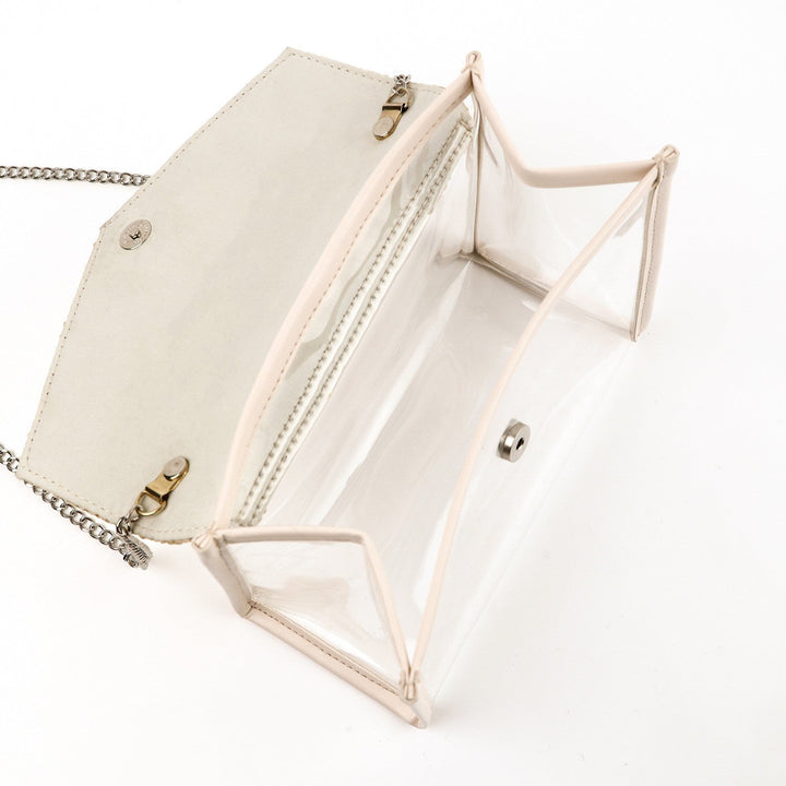 Elegant and Stylish Shoulder Bag Made of Spacious Transparent Material with Woven Lid Kalsten