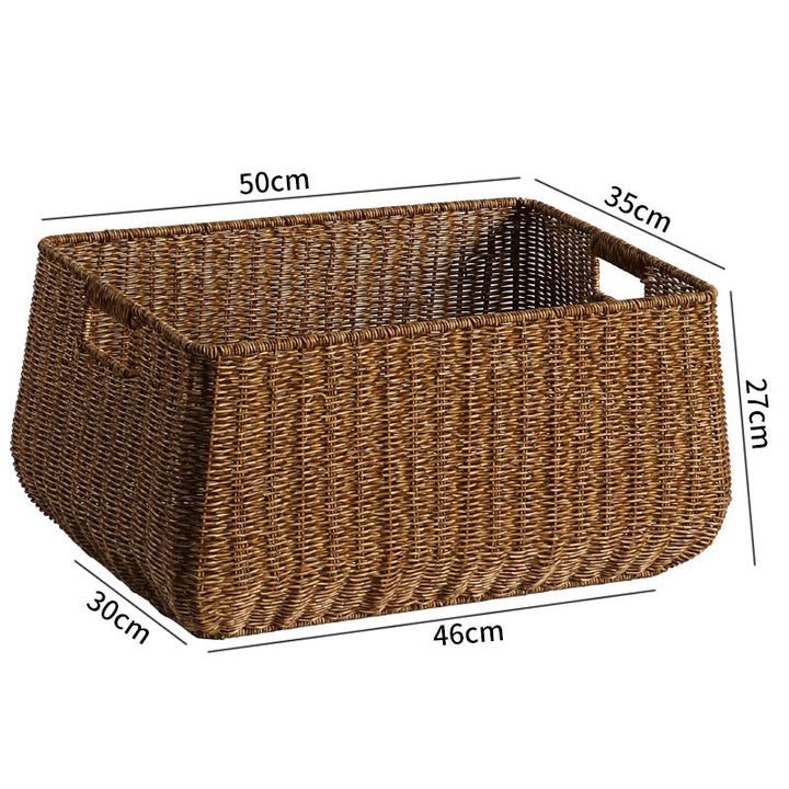 Large Handwoven Storage Basket with Ergonomic Handles Kalsten