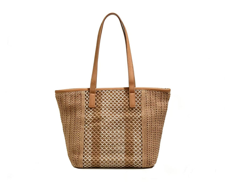 Elegant Bast Handbag with Leather Accents Kalsten