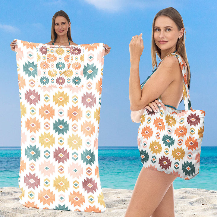Beach towel with elegant floral patterns Kalsten