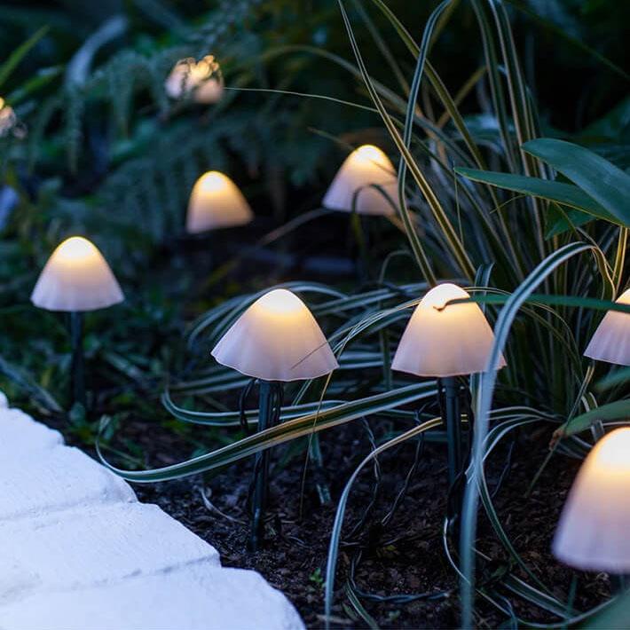 Contemporary Creative Plastic Solar LED Mushroom Lights String Lights For Outdoor Patio | Kalsten