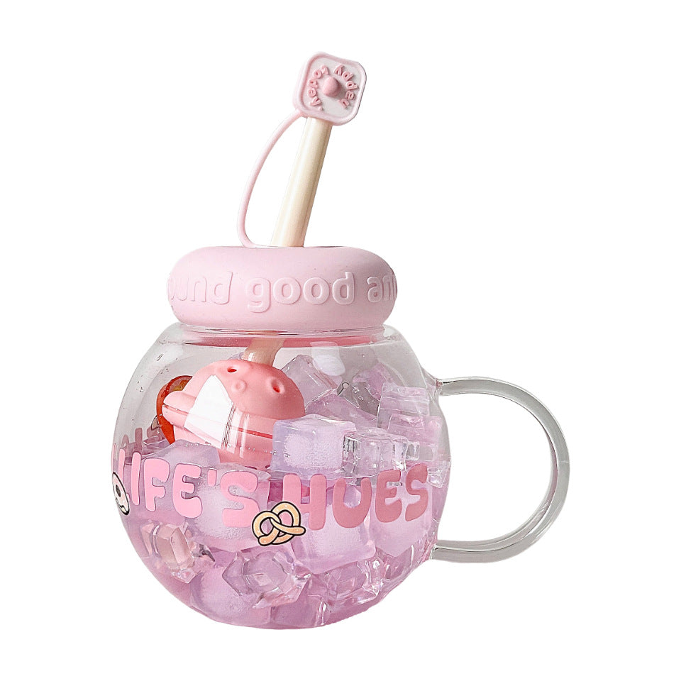 Women's drink container with integrated straw and cheerful fruit style design Kalsten
