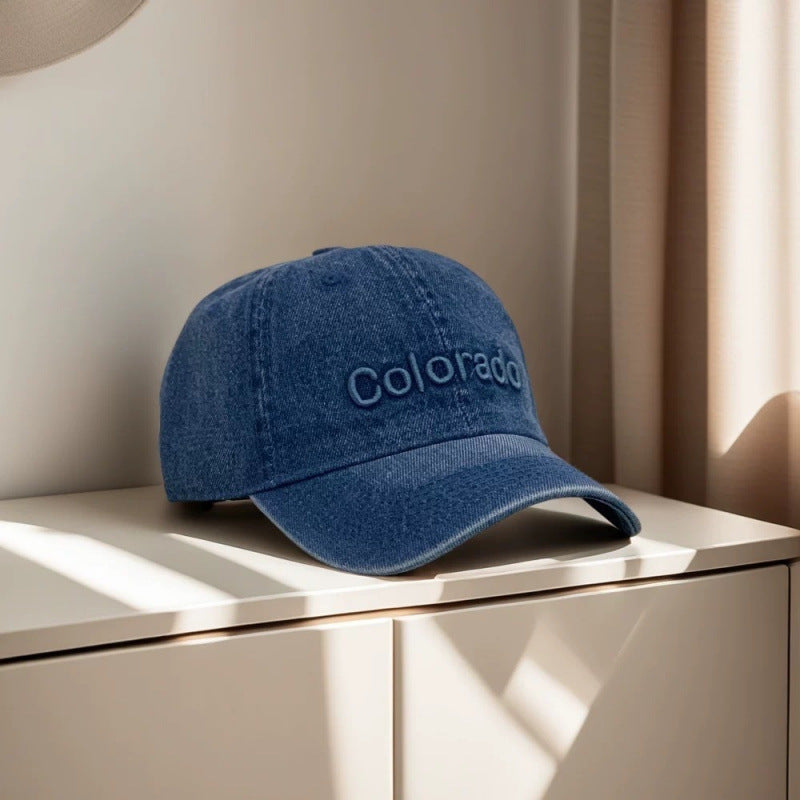 Women's Distressed Cotton Baseball Cap with Embroidered Detail Kalsten