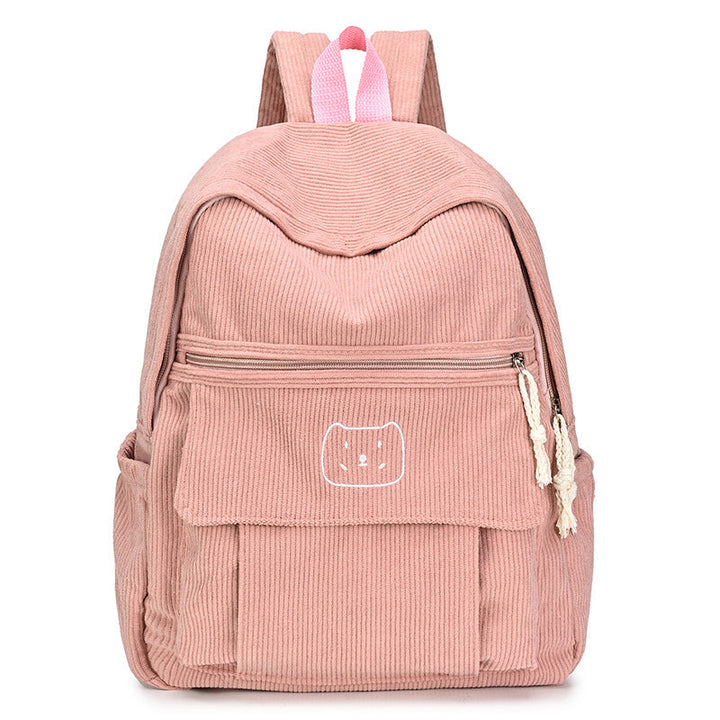 Plush Corduroy Motivational Backpack