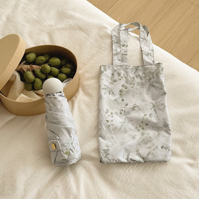 Women's Foldable Umbrella with Elegant Botanical Pattern Kalsten