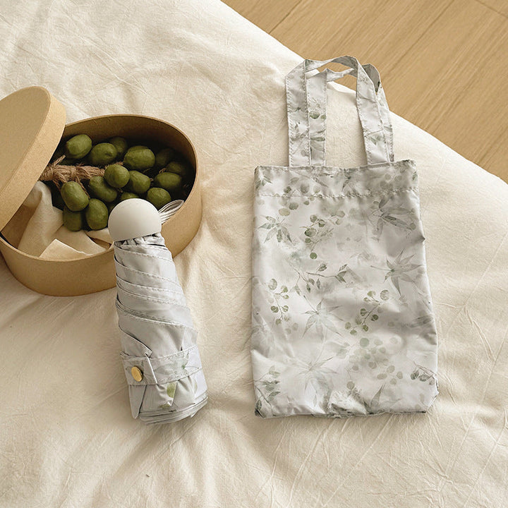 Women's Foldable Umbrella with Elegant Botanical Pattern Kalsten