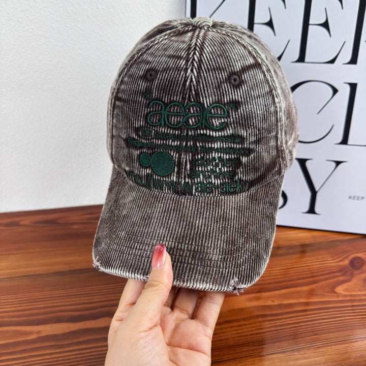 Women's Distressed Corduroy Baseball Cap Kalsten