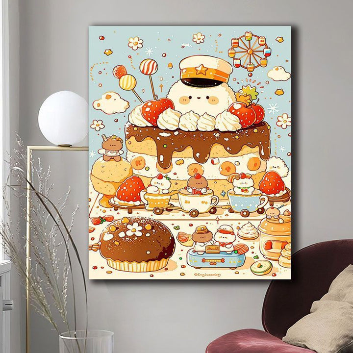 Whimsical Dessert-Themed Canvas Art Print Kalsten