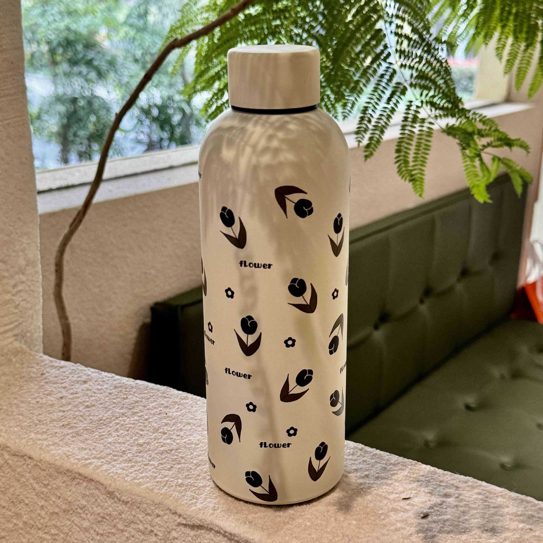Ladies insulated drinking bottle with elegant floral design Kalsten