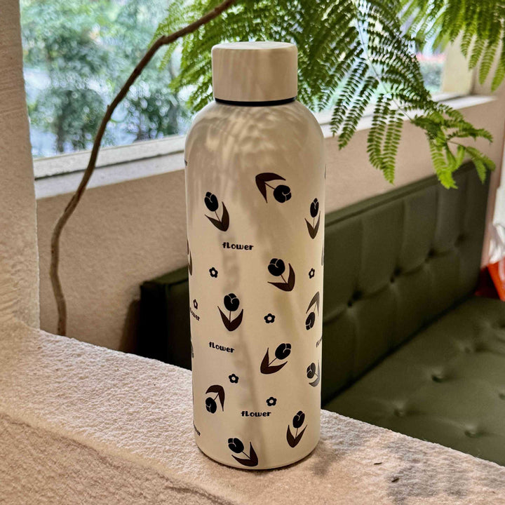 Ladies insulated drinking bottle with elegant floral design Kalsten
