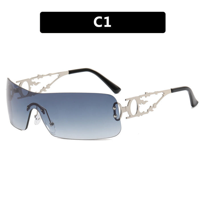 Women's futuristic Shield sunglasses with unique Kalsten frame