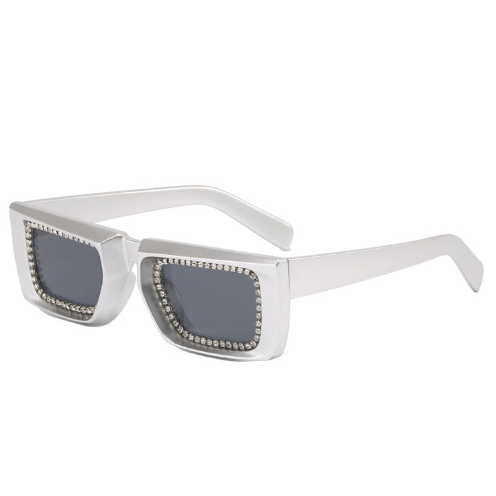Women extravagant square sunglasses with glittering frame Kalsten