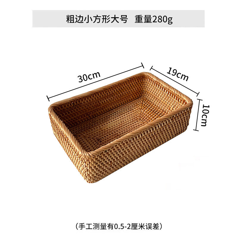 Women rectangular storage basket made of handwoven natural material Kalsten