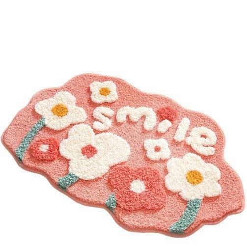 Plush Leaf-Design Bath Mat Acalora