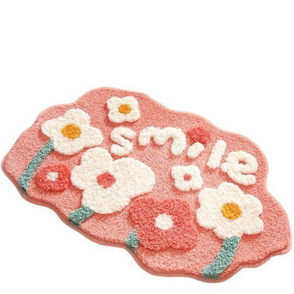Plush Leaf-Design Bath Mat Acalora