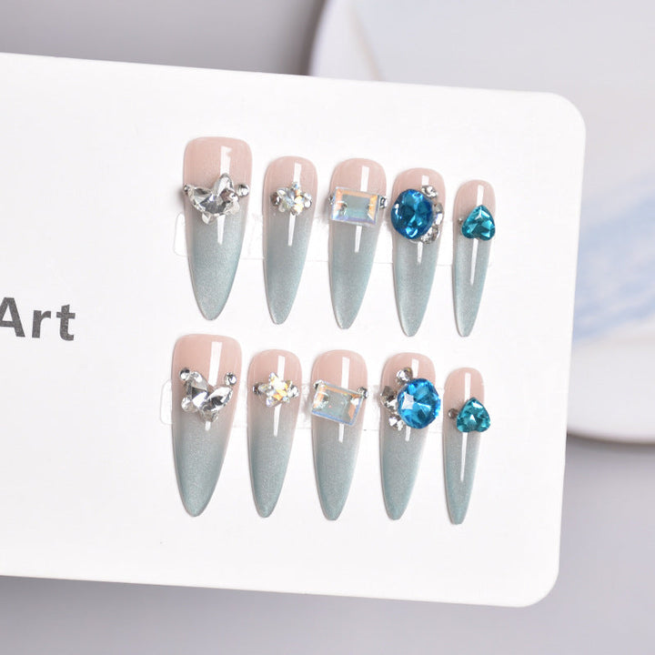 Glamorous Stiletto Nail Extensions with Crystals Kalsten