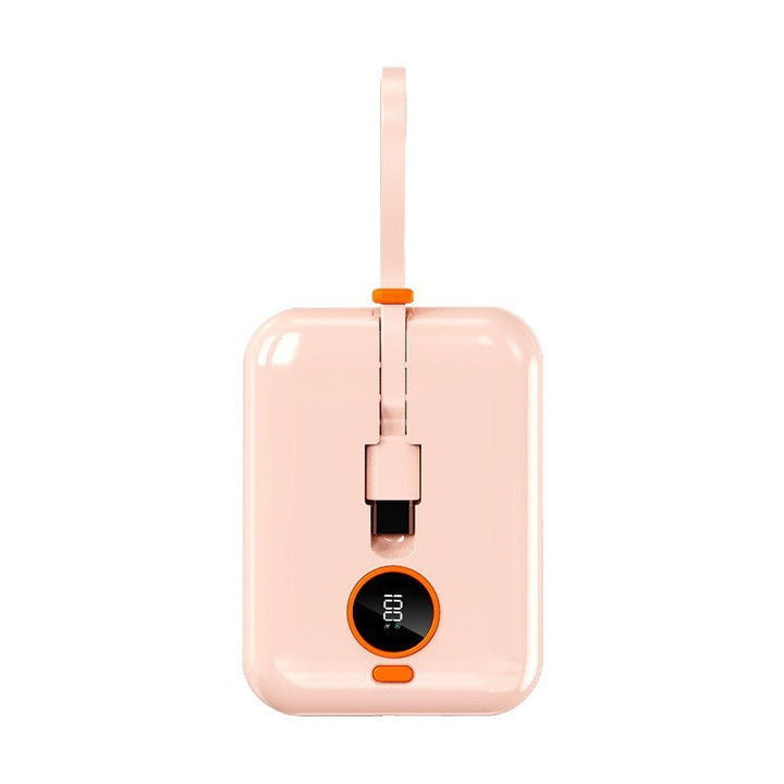 Portable Mini Power Bank with Integrated Charging Cable and Digital Display Kalsten